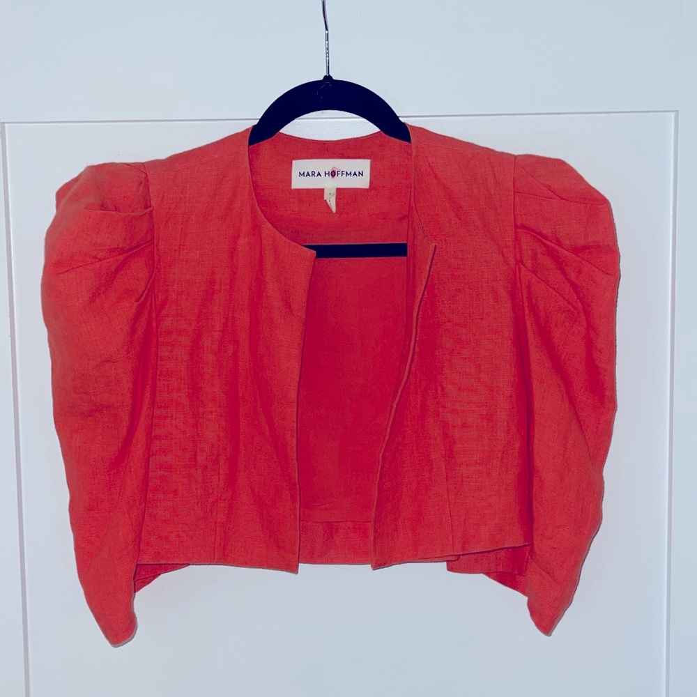 Mara Hoffman Linen Bolero with Puff Sleeve!